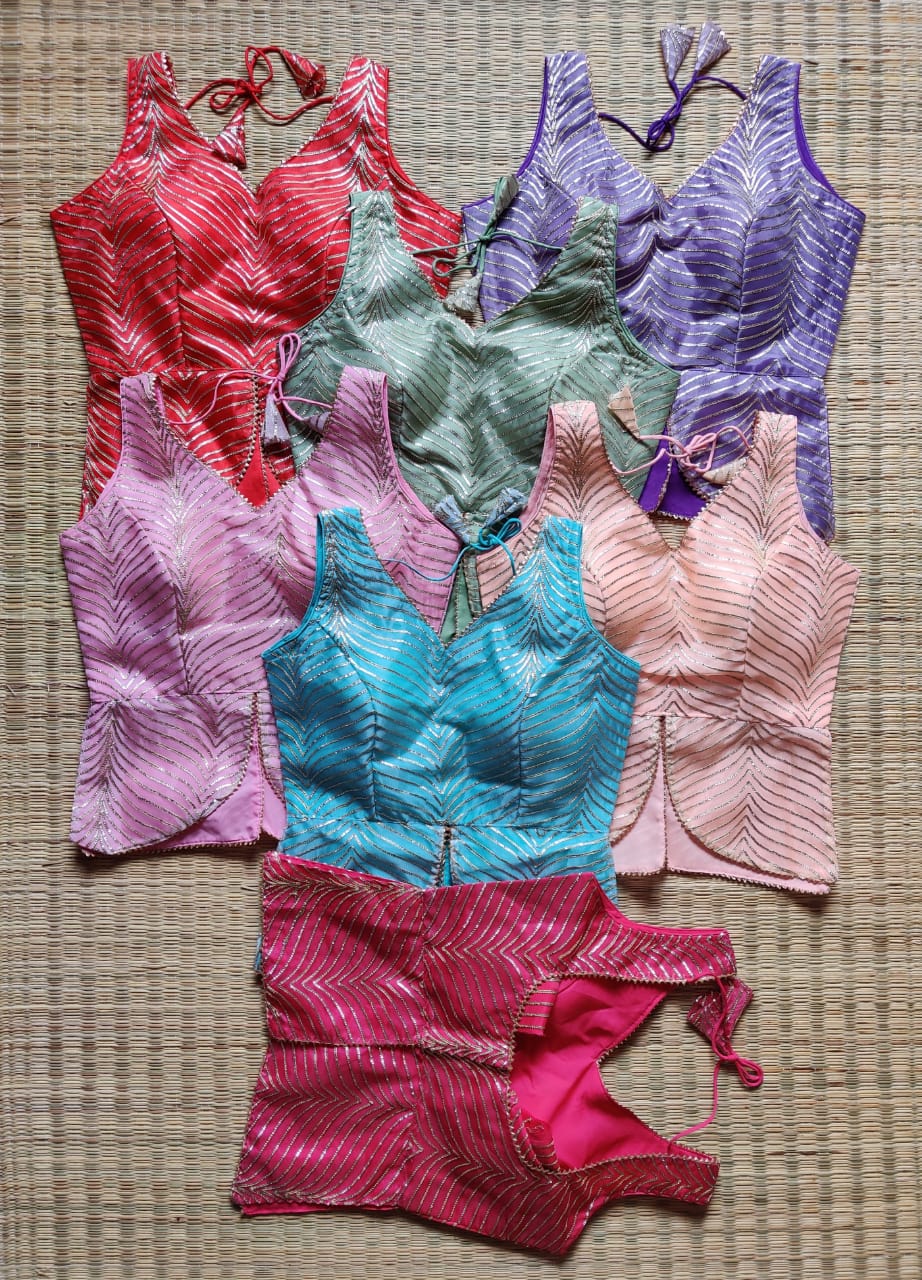 Beautiful Designer Georgette Gottapatti Work Koti Blouse