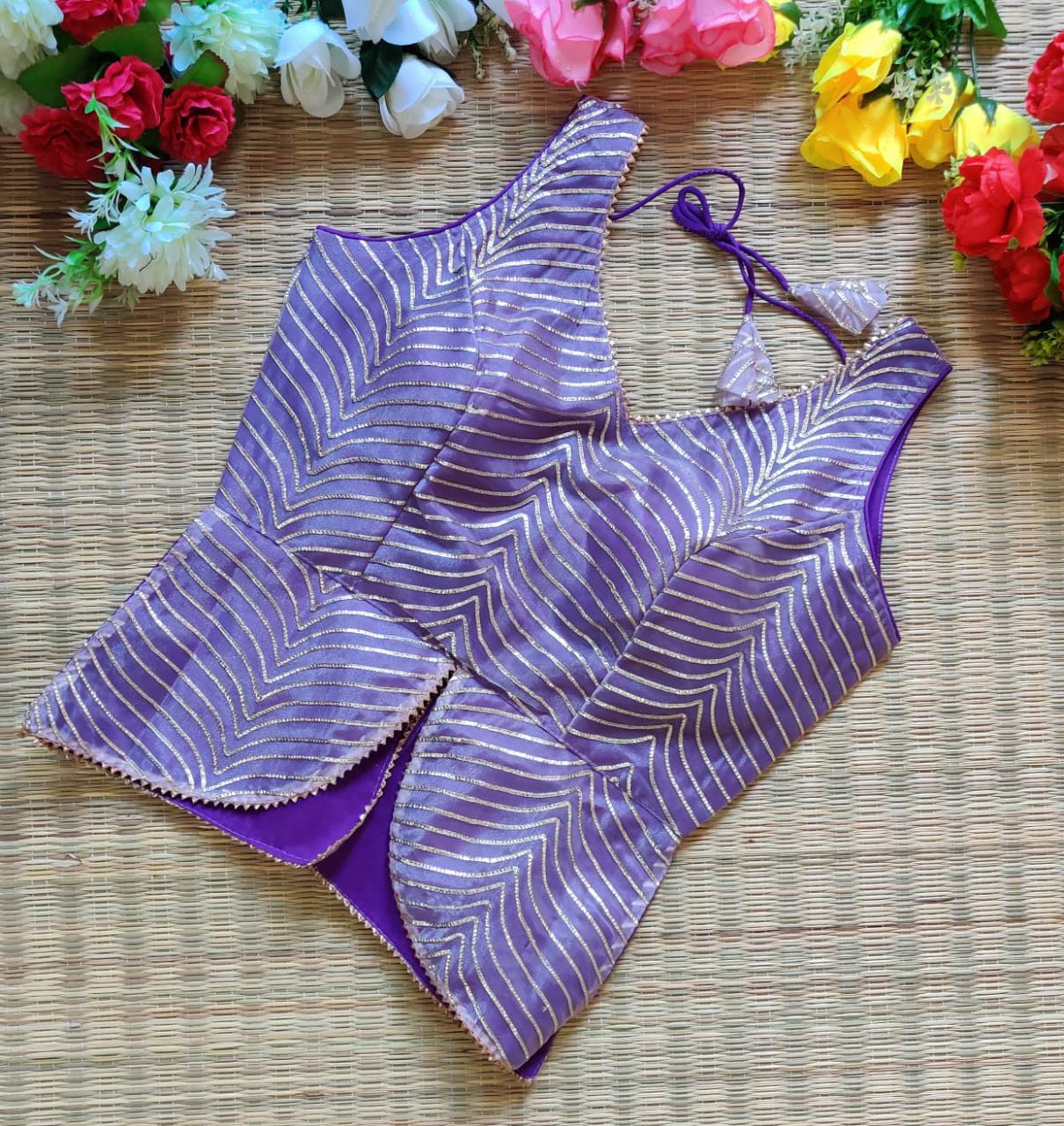 Beautiful Designer Georgette Gottapatti Work Koti Blouse