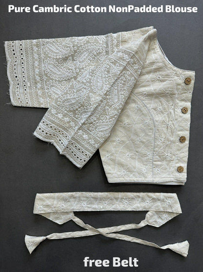 Beautiful Designer Pure Cotton Camric Hakoba Cotton Blouse