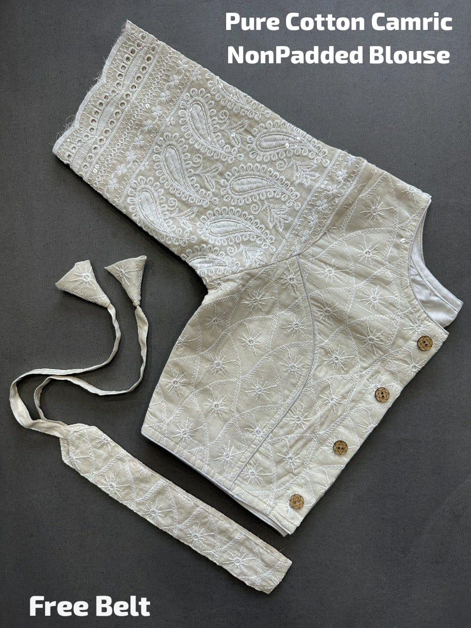 Beautiful Designer Pure Cotton Camric Hakoba Cotton Blouse
