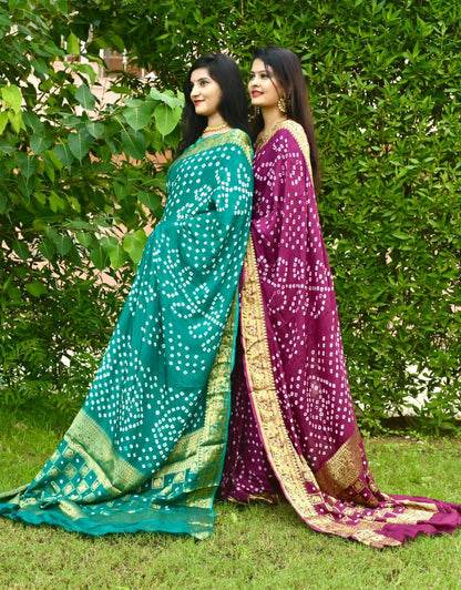 Beautiful Traditional Ambadal Bandhani Saree