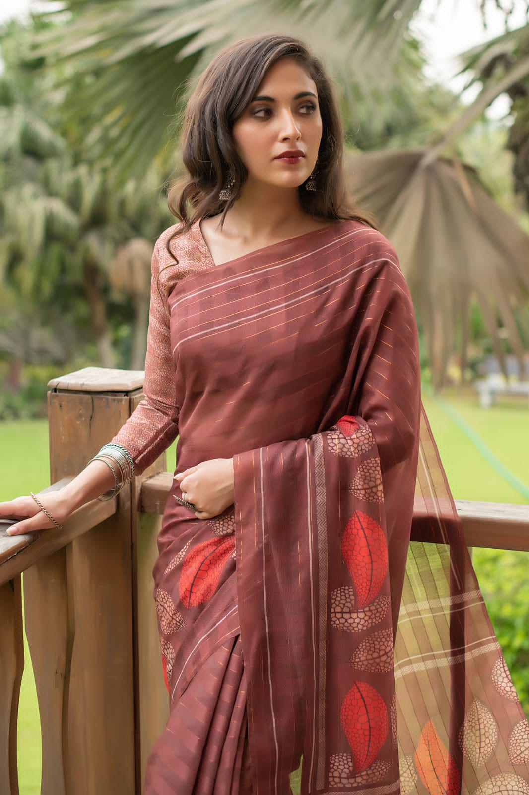 Beautiful Designer Digital Print Soft Linen Cotton Saree