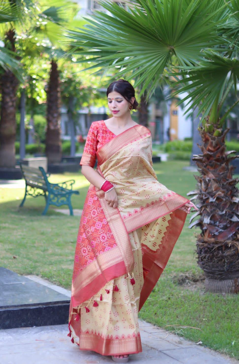 Beautiful Designer Soft Desi Tussar Weaving Saree