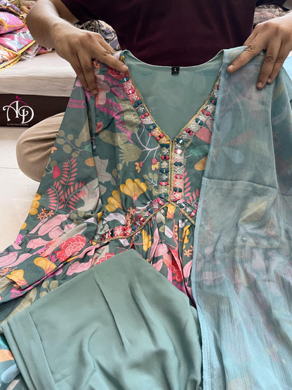 New Festival Floral Alia Cut Designer Suit