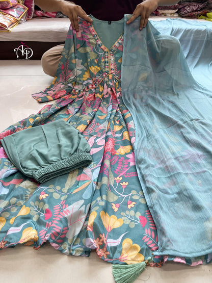 New Festival Floral Alia Cut Designer Suit