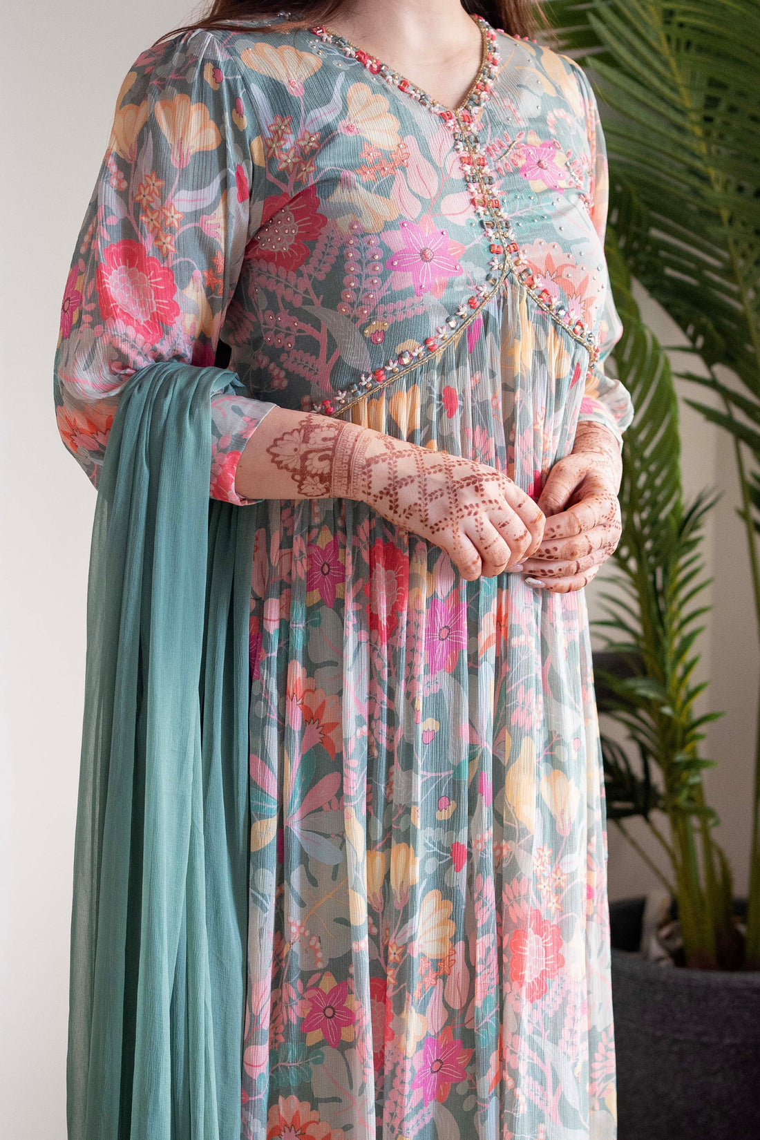 New Festival Floral Alia Cut Designer Suit