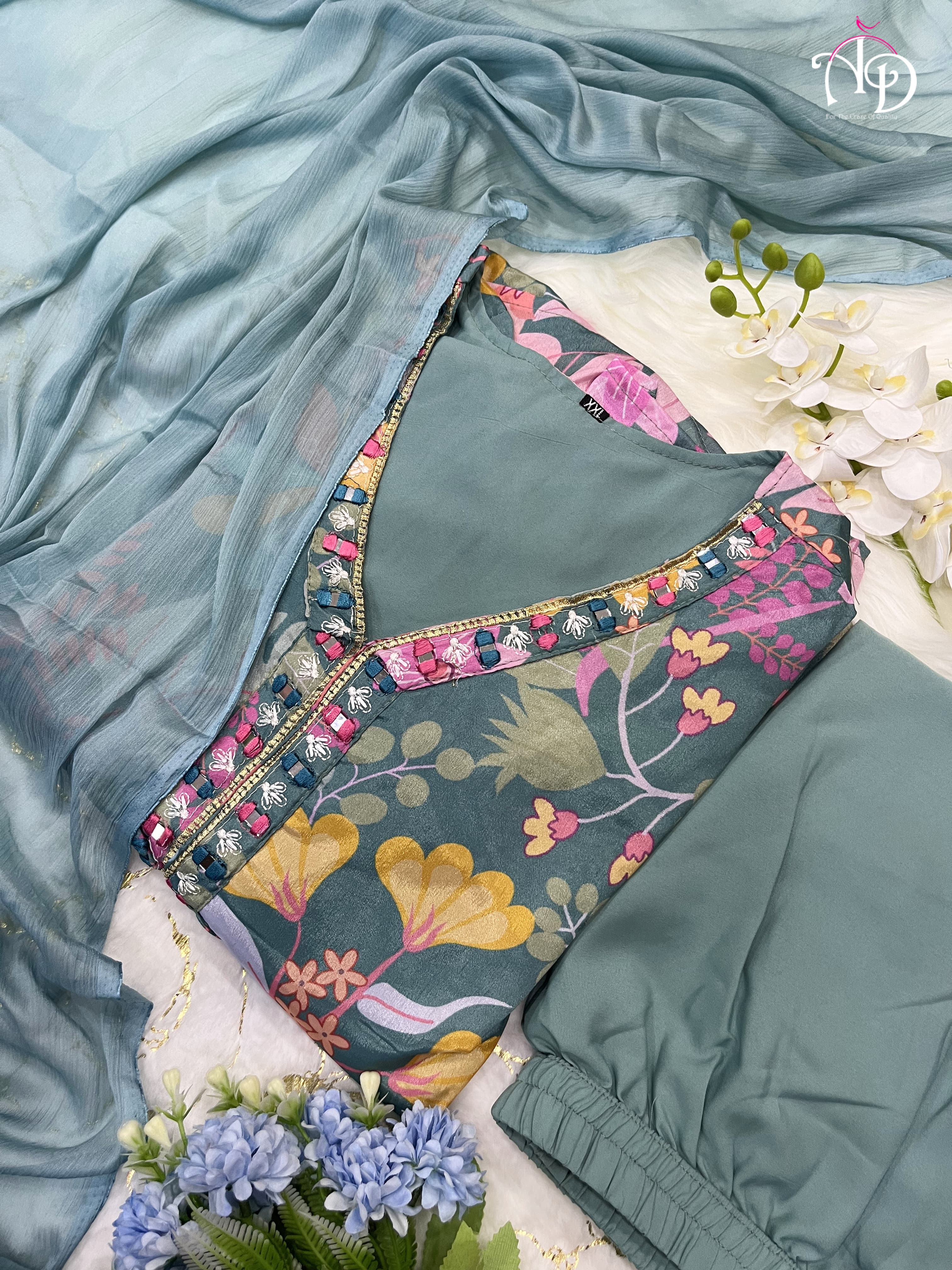 New Festival Floral Alia Cut Designer Suit