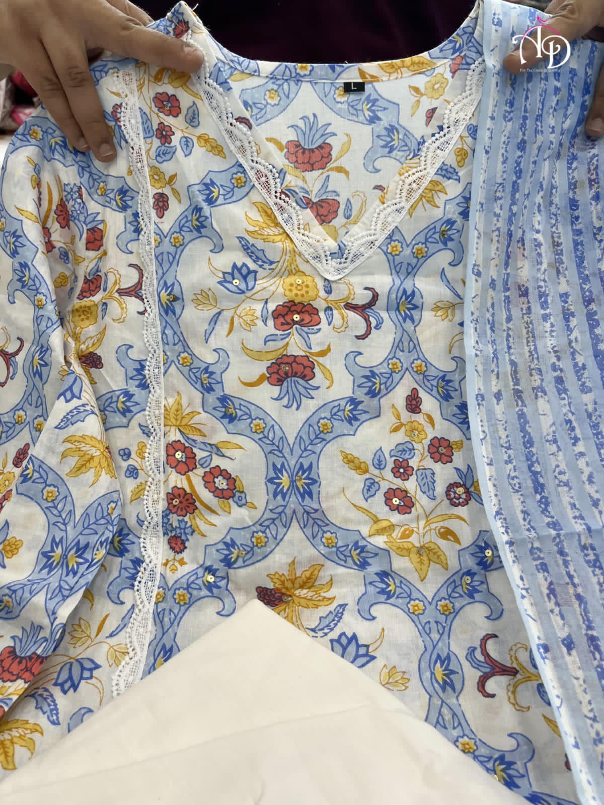 Beautiful Pakistani Cotton Floral Alia Cut Designer Suit