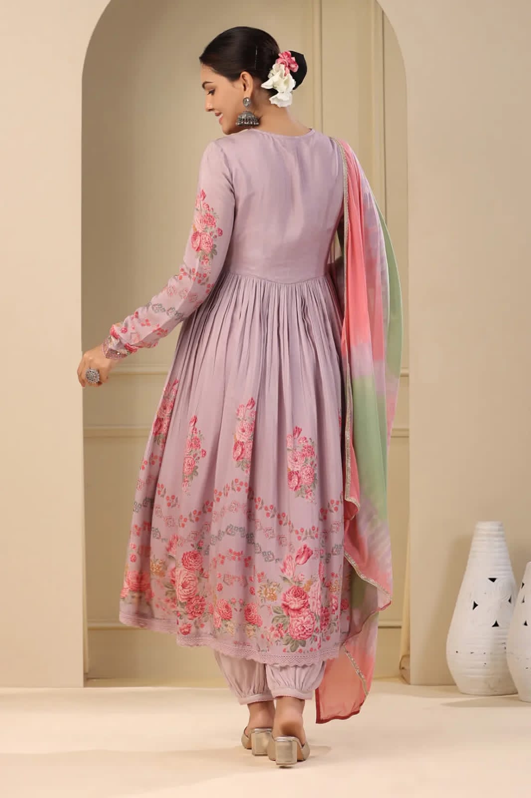 Beautiful Pakistani Muslin Alia Cut Designer Suit