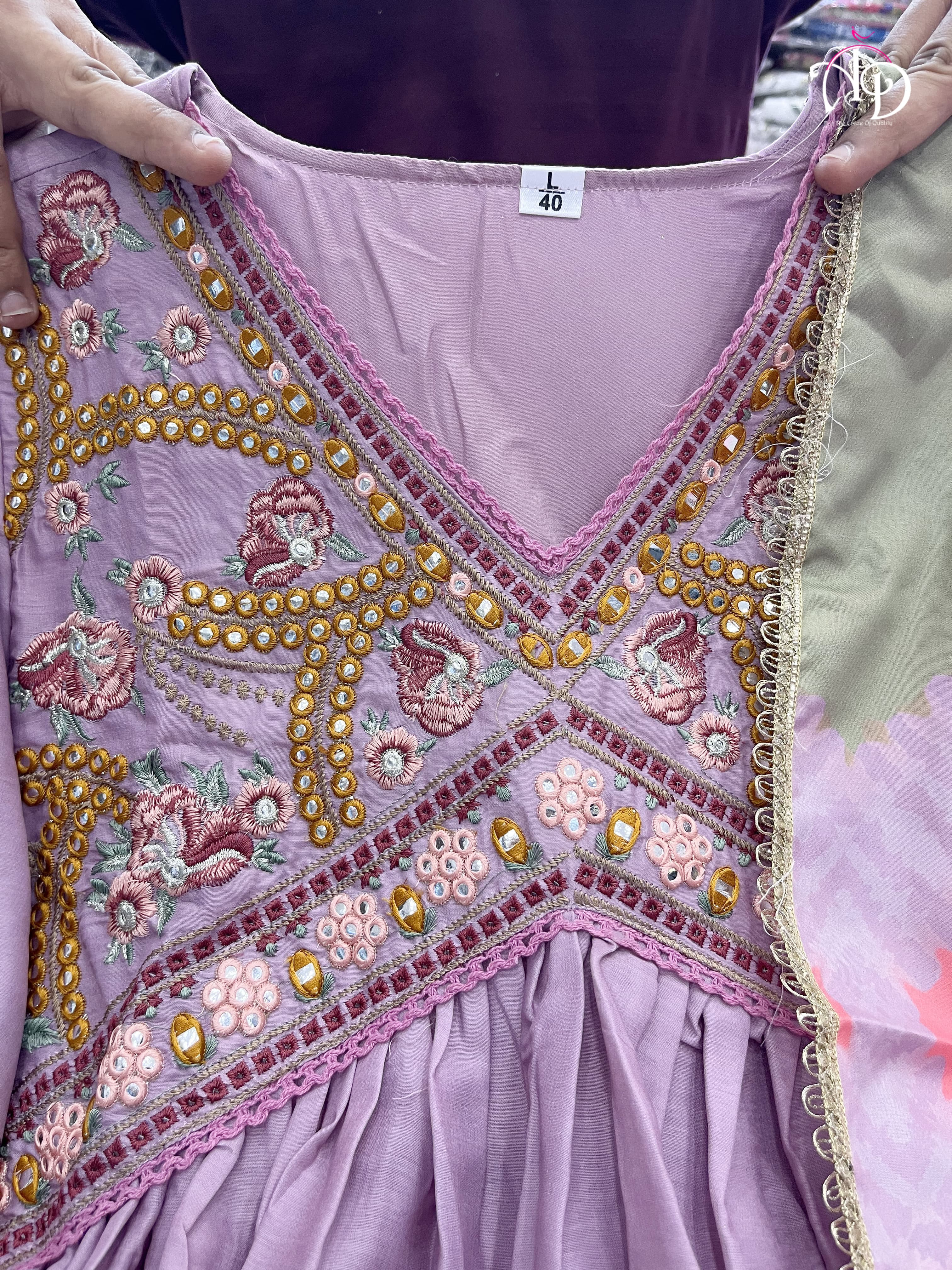 Beautiful Pakistani Muslin Alia Cut Designer Suit