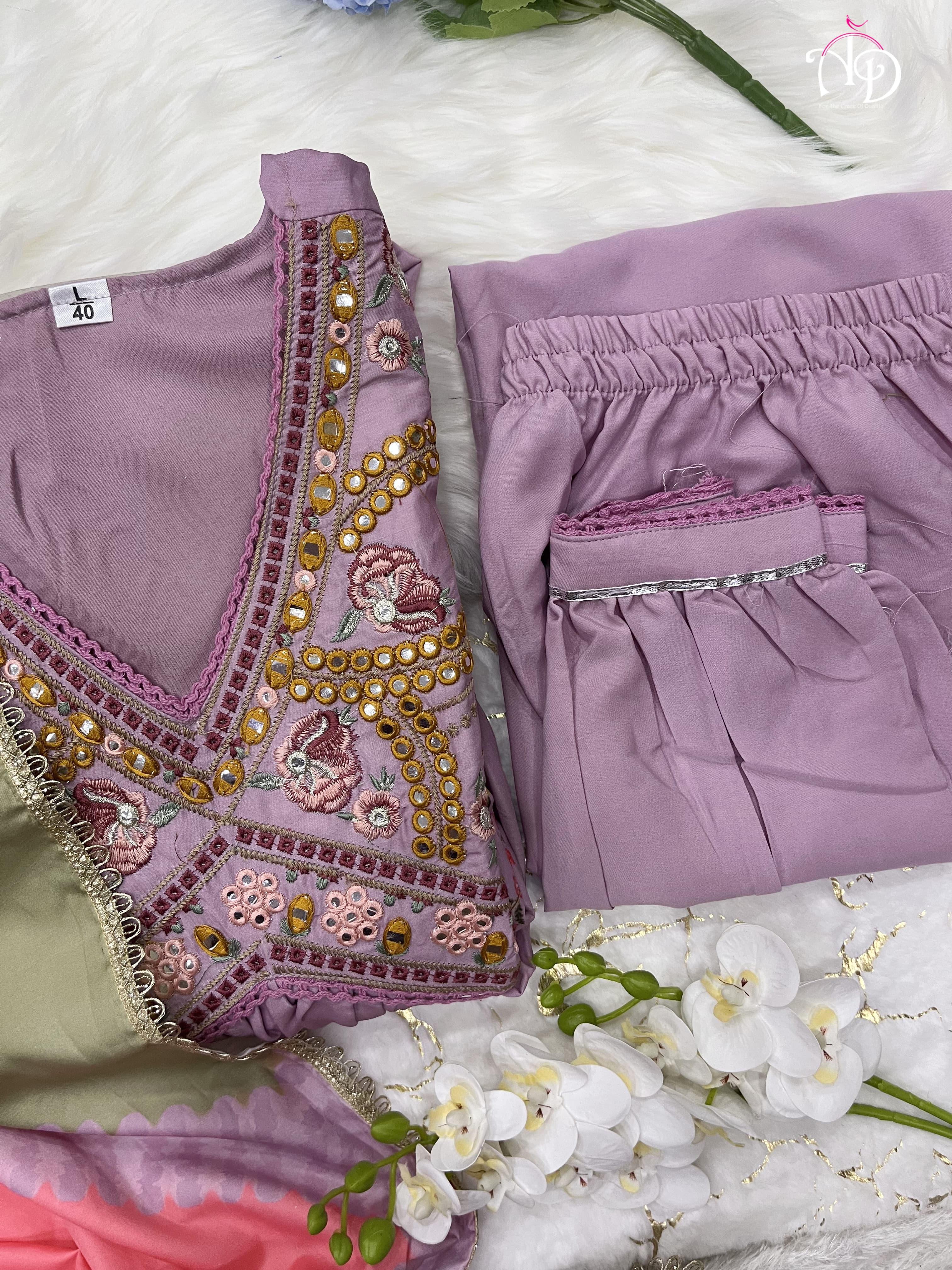 Beautiful Pakistani Muslin Alia Cut Designer Suit