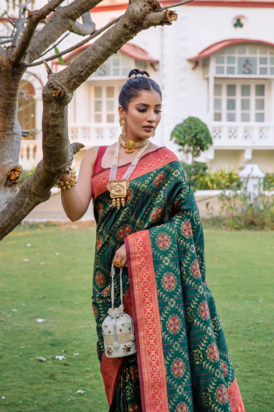 Beautiful Designer Banarasi Soft Silk Patola Saree