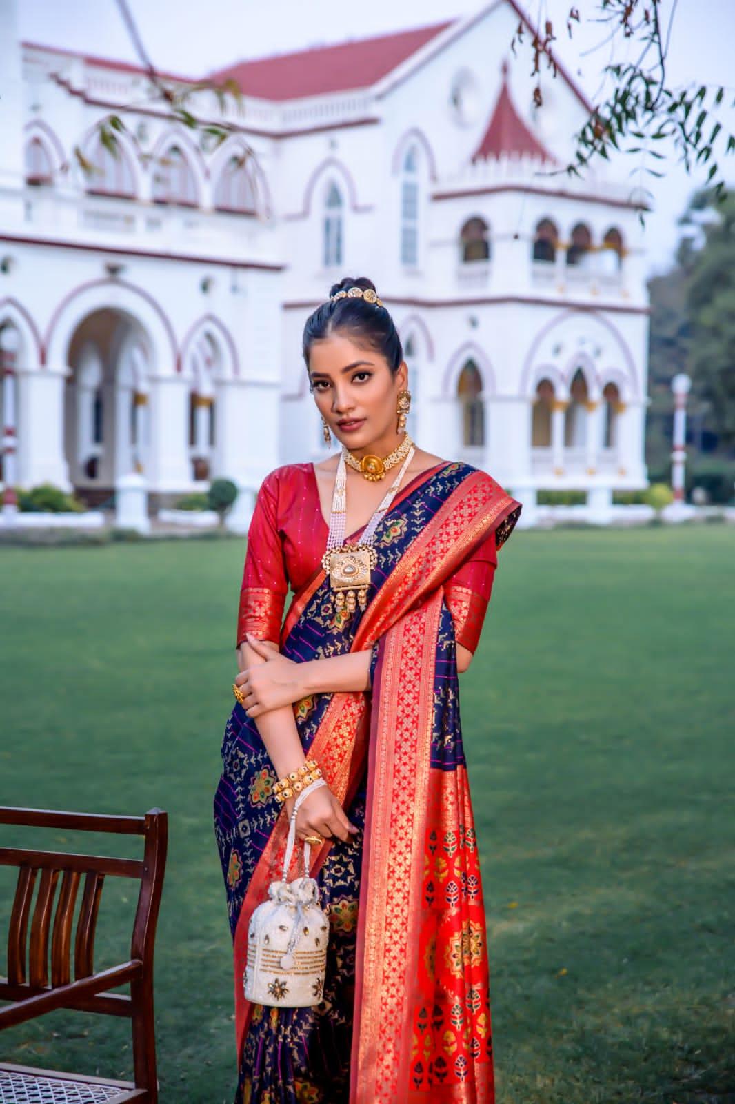 Beautiful Designer Banarasi Soft Silk Patola Saree