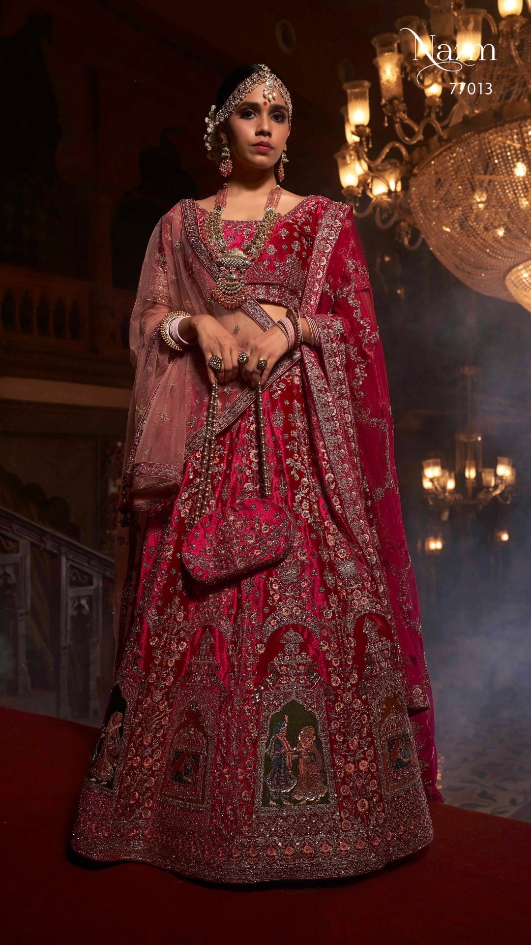 Wedding Designer Bridal Wear Nazm Lehenga Choli D.No 77013