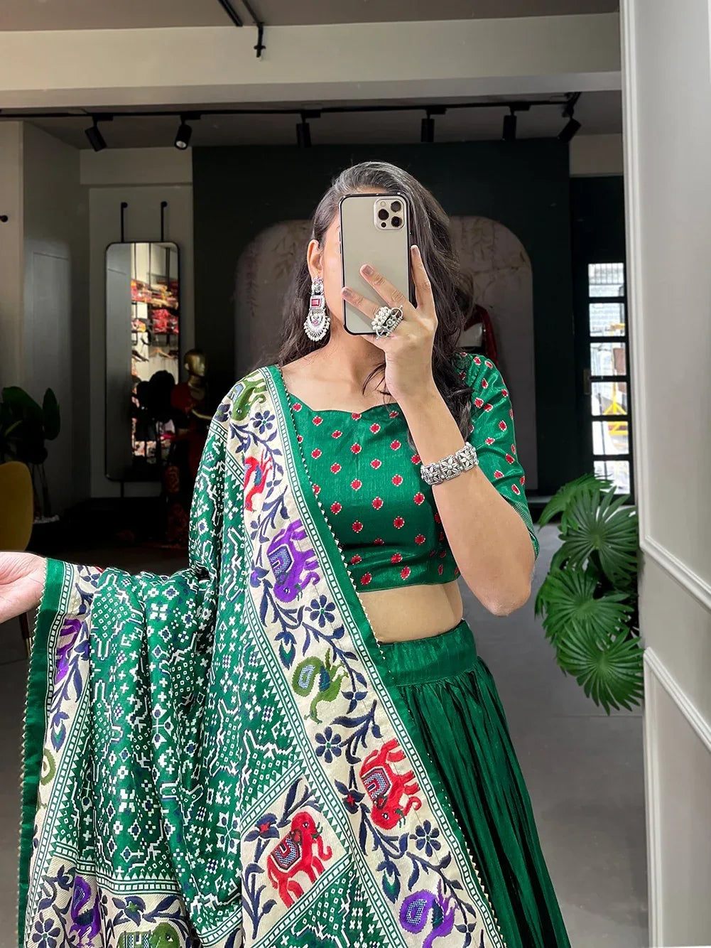 Beautiful Designer Bandhej &amp; Patola Print Lehenga Choli Dno 1681