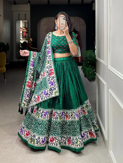 Beautiful Designer Bandhej &amp; Patola Print Lehenga Choli Dno 1681