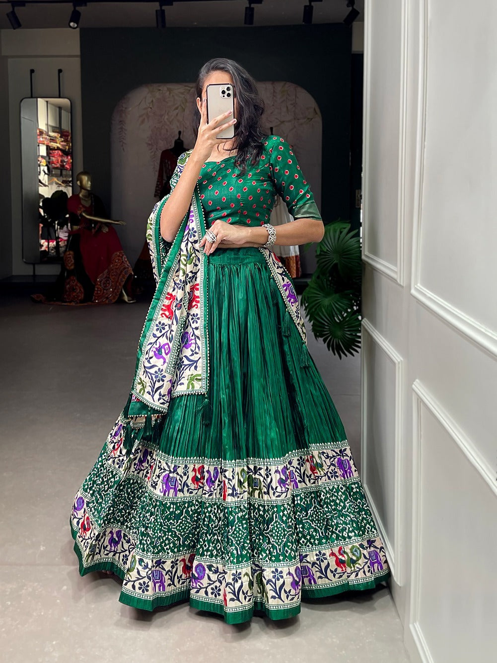Beautiful Designer Bandhej & Patola Print Lehenga Choli Dno 1681