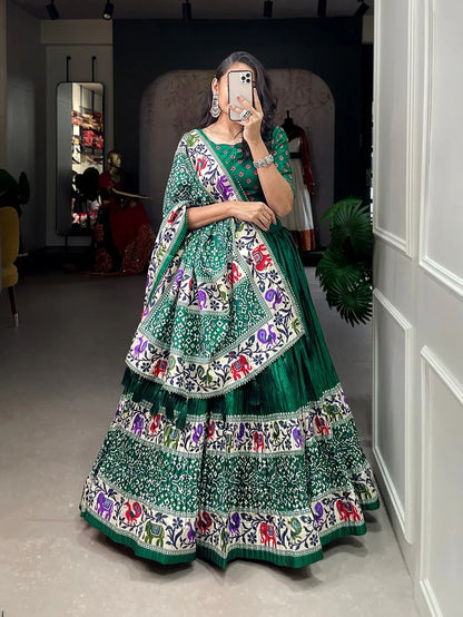 Beautiful Designer Bandhej &amp; Patola Print Lehenga Choli Dno 1681