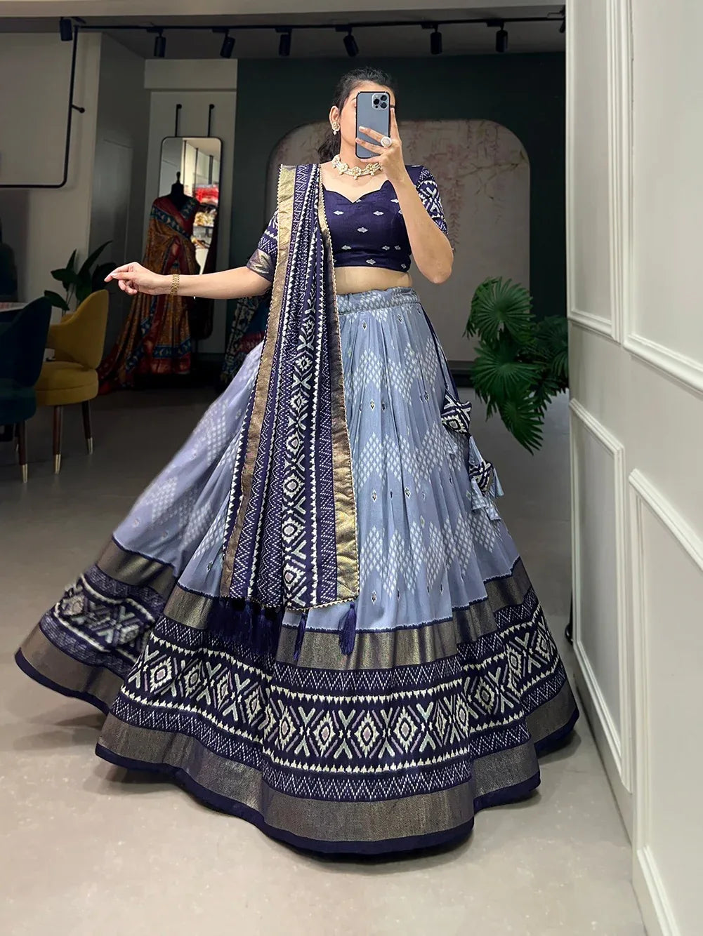 Beautiful Designer Foil Work Lehenga Choli Dno 1688