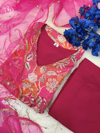 Beautiful Designer Muslin Alia Cut Cotton Suit