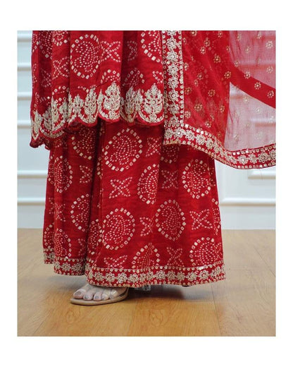 Beautiful Designer Sharara Set with Short Anarkali Top