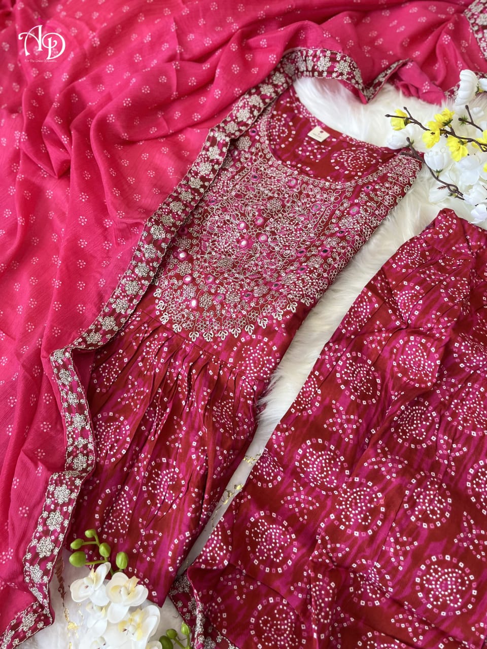 Beautiful Designer Sharara Set with Short Anarkali Top