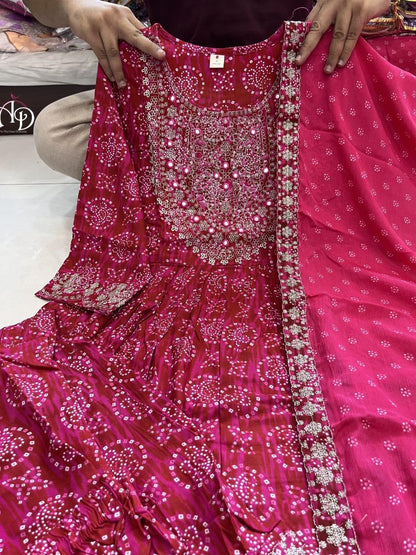 Beautiful Designer Sharara Set with Short Anarkali Top