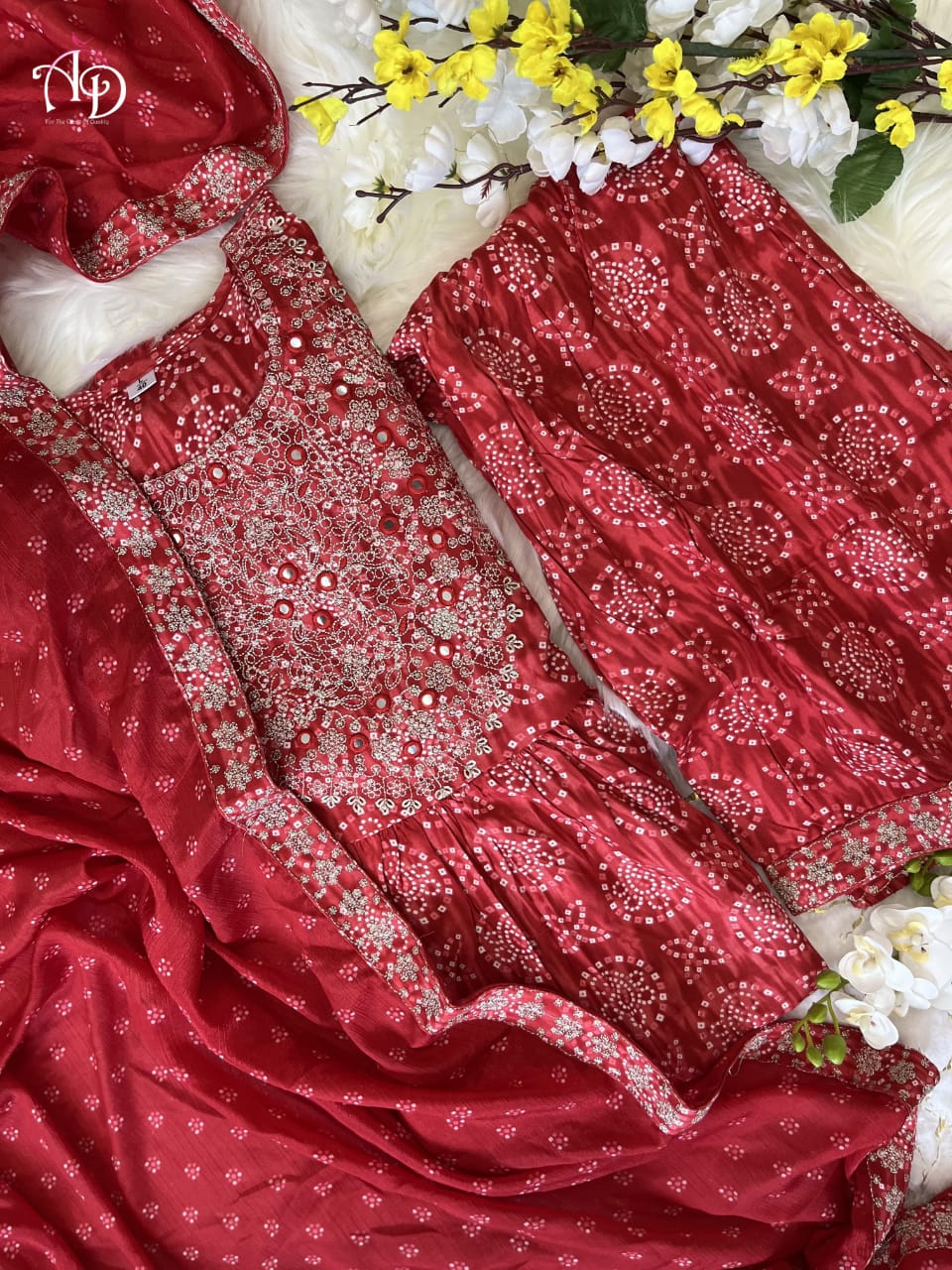 Beautiful Designer Sharara Set with Short Anarkali Top