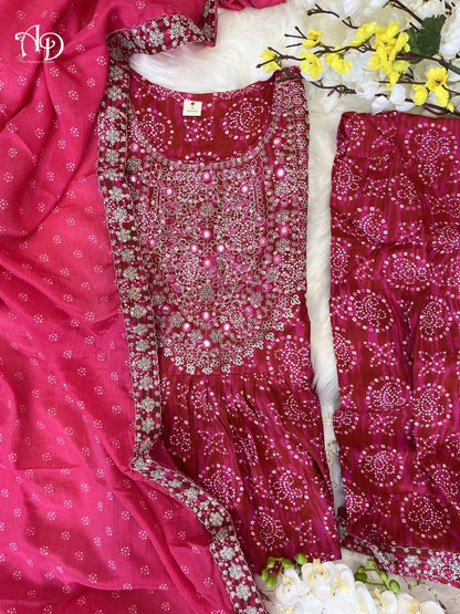 Beautiful Designer Sharara Set with Short Anarkali Top