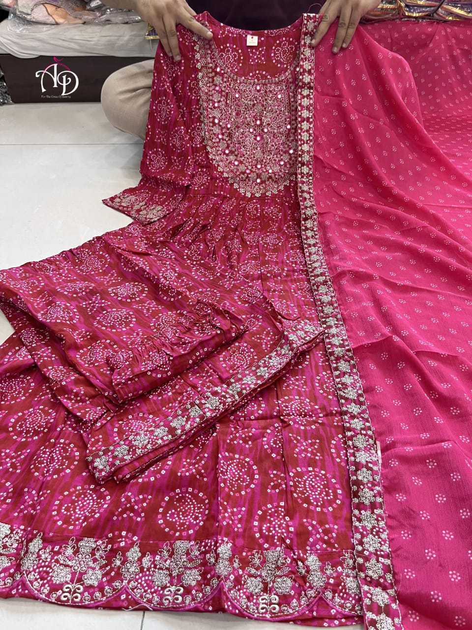 Beautiful Designer Sharara Set with Short Anarkali Top