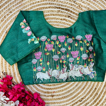 Beautiful Designer Pure Silk Decent Print Blouse