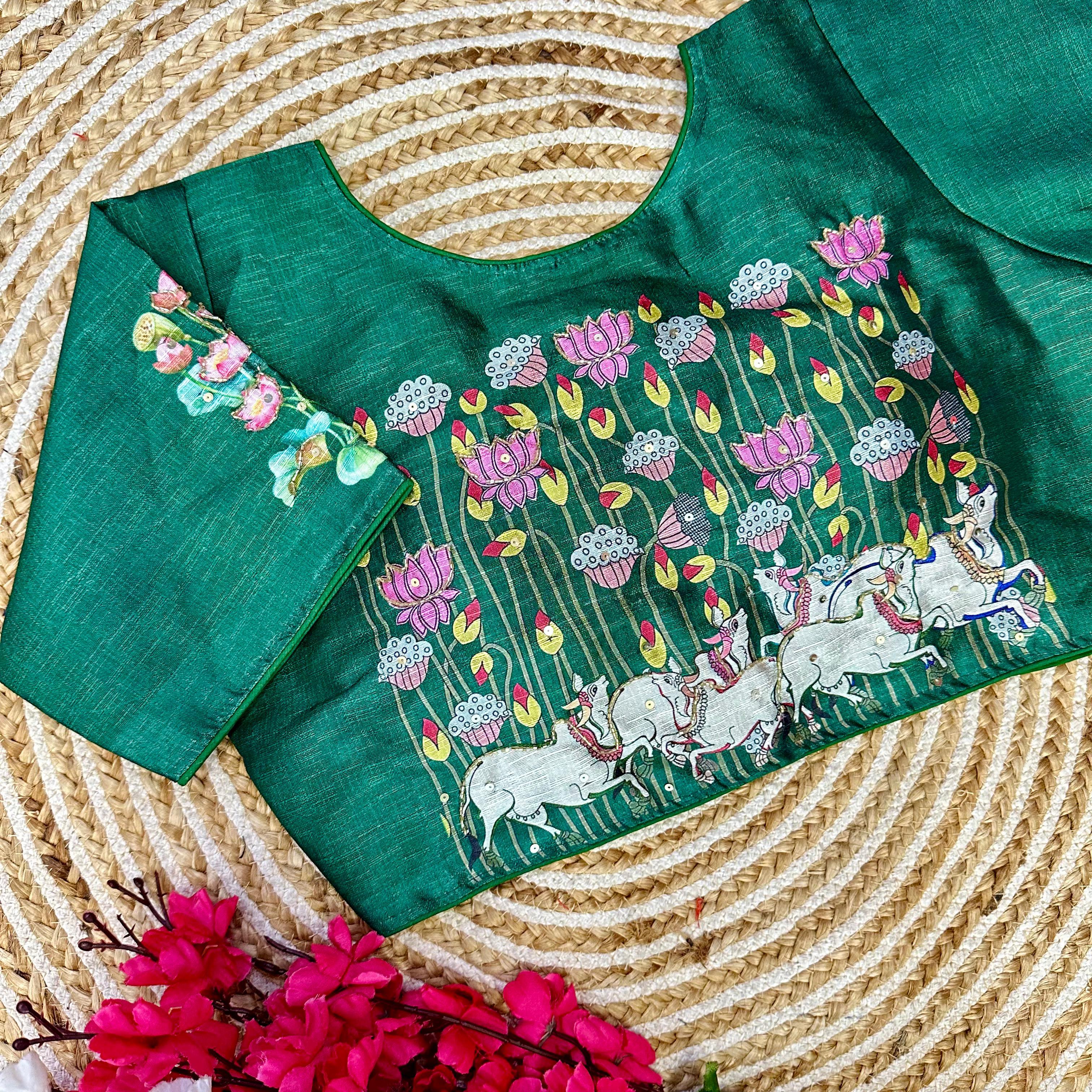 Beautiful Designer Pure Silk Decent Print Blouse