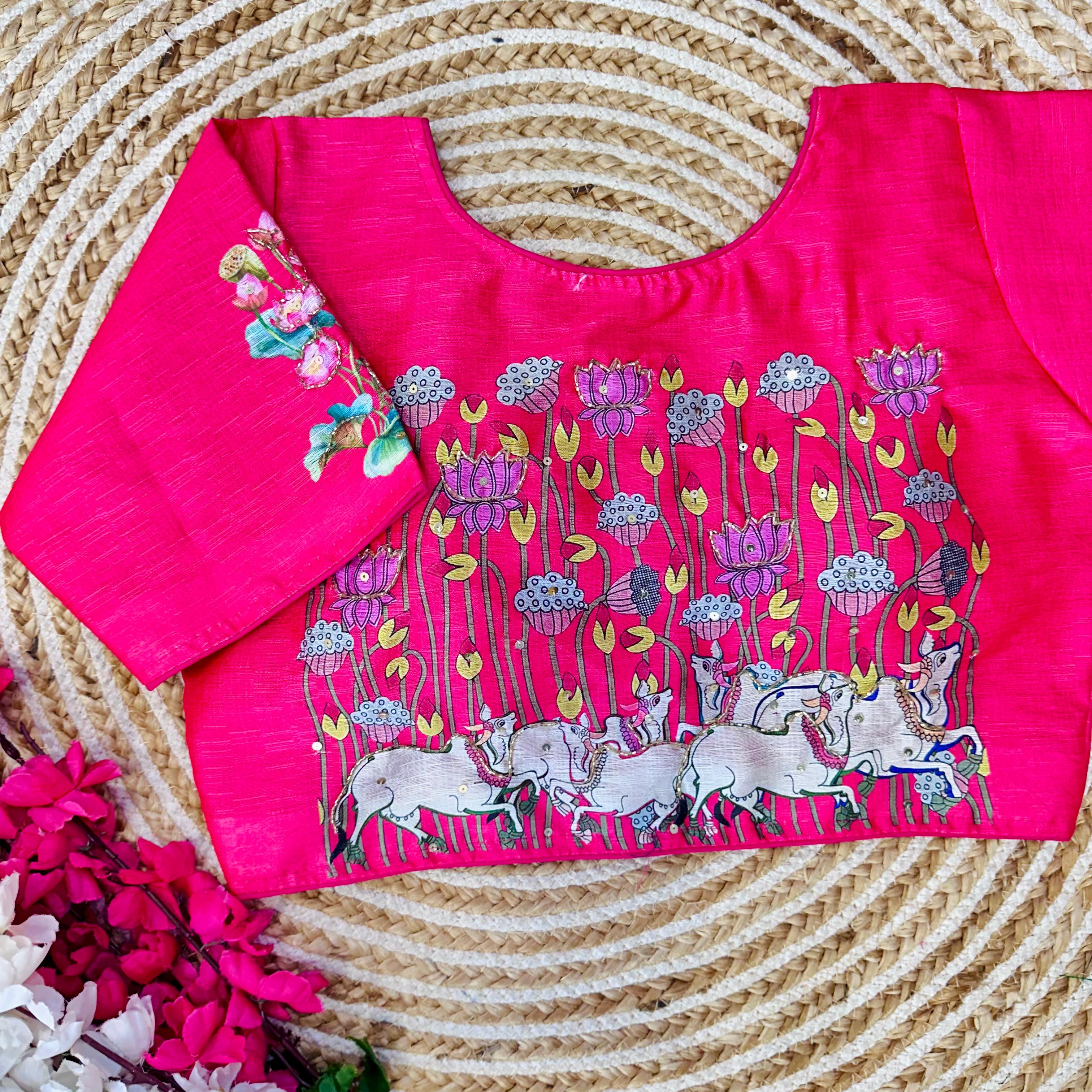 Beautiful Designer Pure Silk Decent Print Blouse