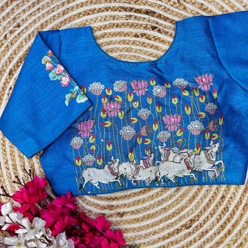 Beautiful Designer Pure Silk Decent Print Blouse