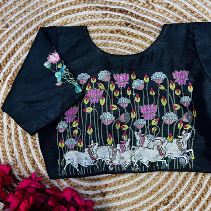 Beautiful Designer Pure Silk Decent Print Blouse