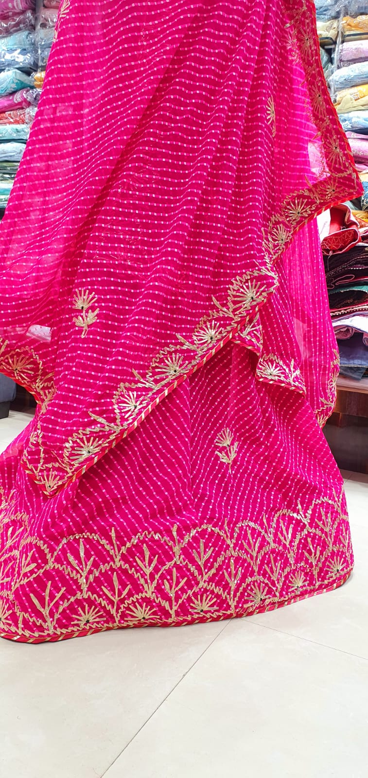 Rajsthani Traditional Pure Semi Chinon Silk Lehenga Choli