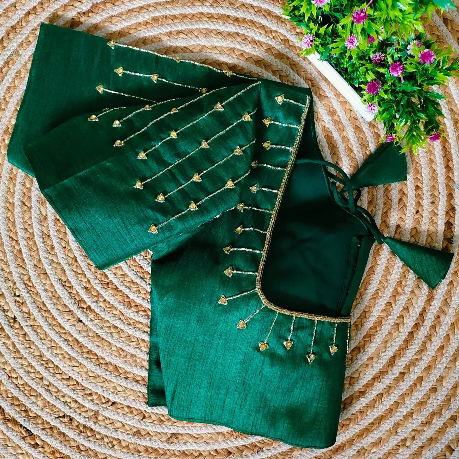 Beautiful Designer Golden Handcrafted Blouse