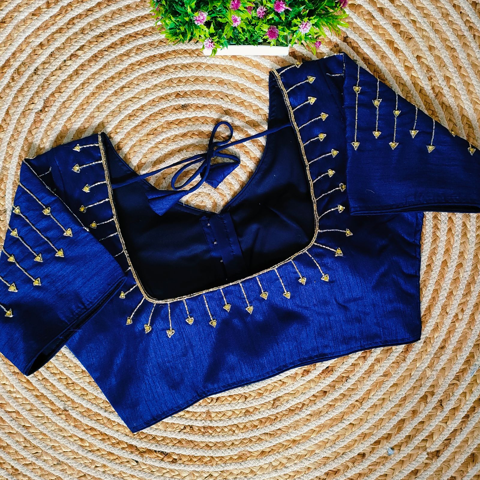 Beautiful Designer Golden Handcrafted Blouse