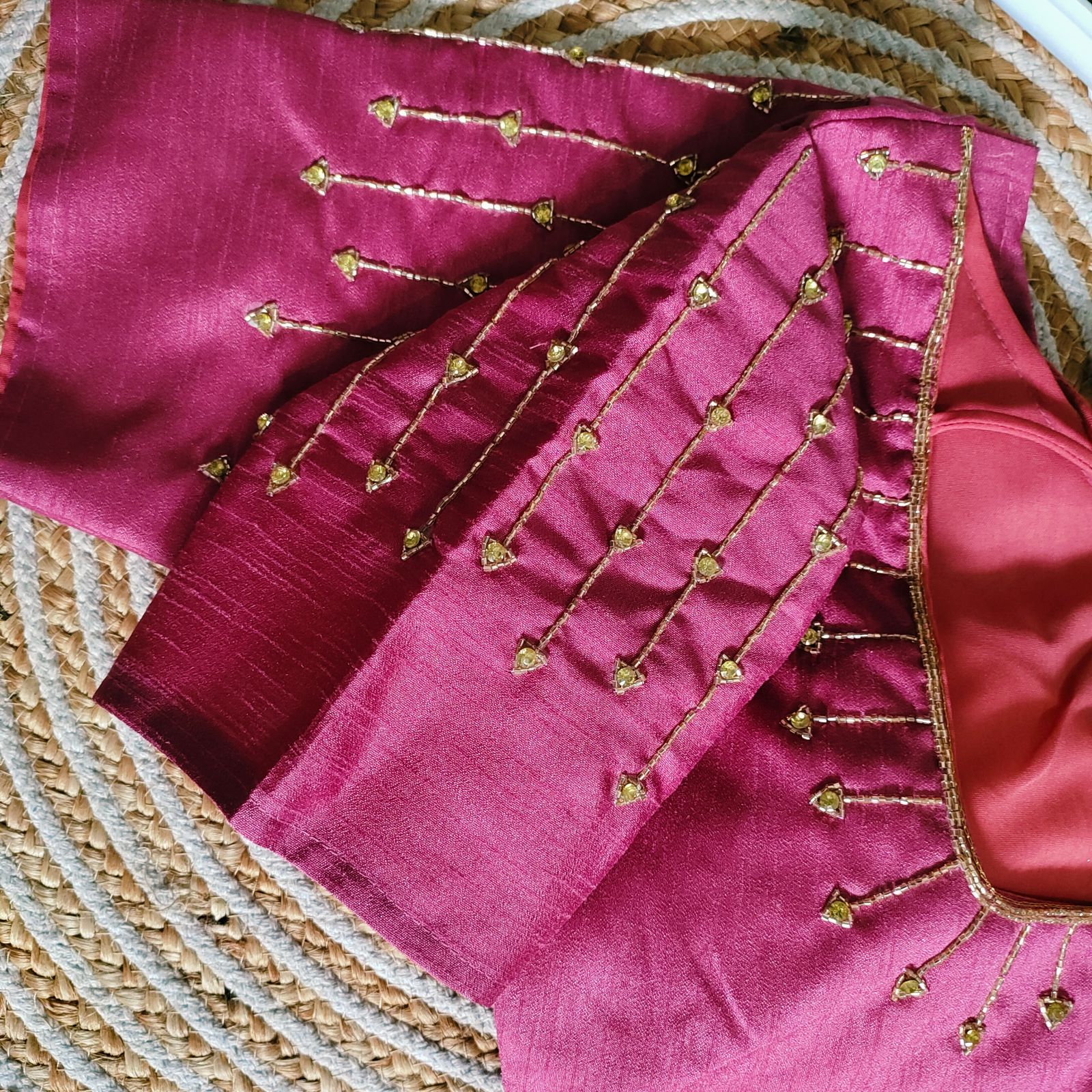 Beautiful Designer Golden Handcrafted Blouse