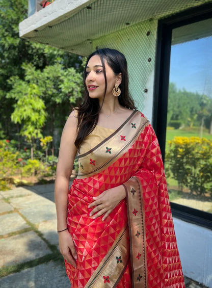 Pure soft Designer Paithani Silk Saree