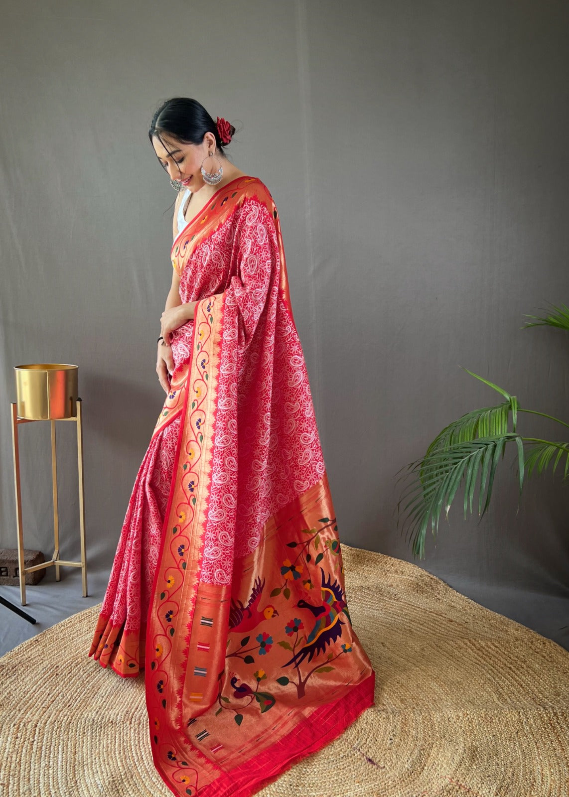 Pure soft Designer Beautiful Parvati Lucknowi Weaving Paithani Saree