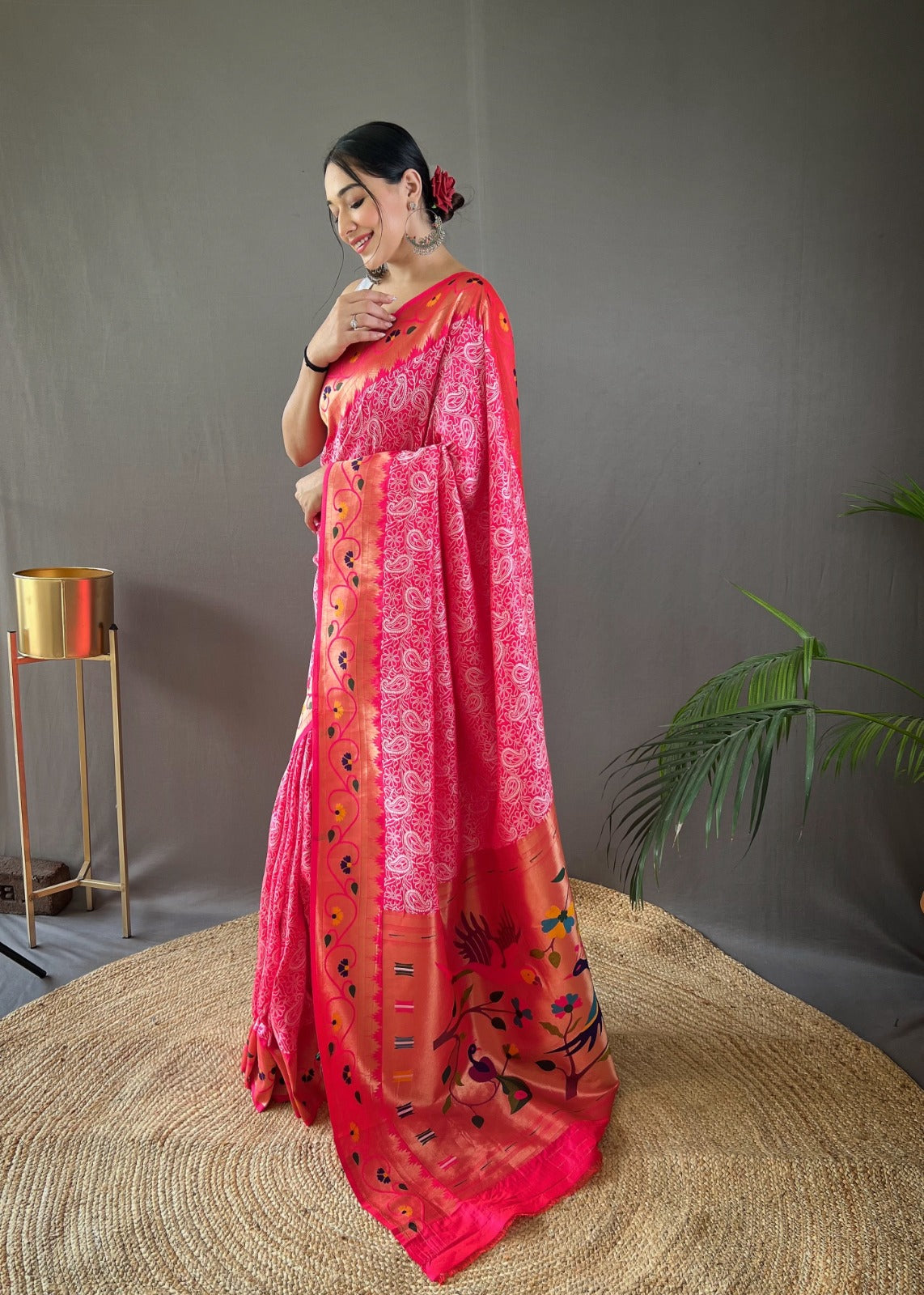 Pure soft Designer Beautiful Parvati Lucknowi Weaving Paithani Saree