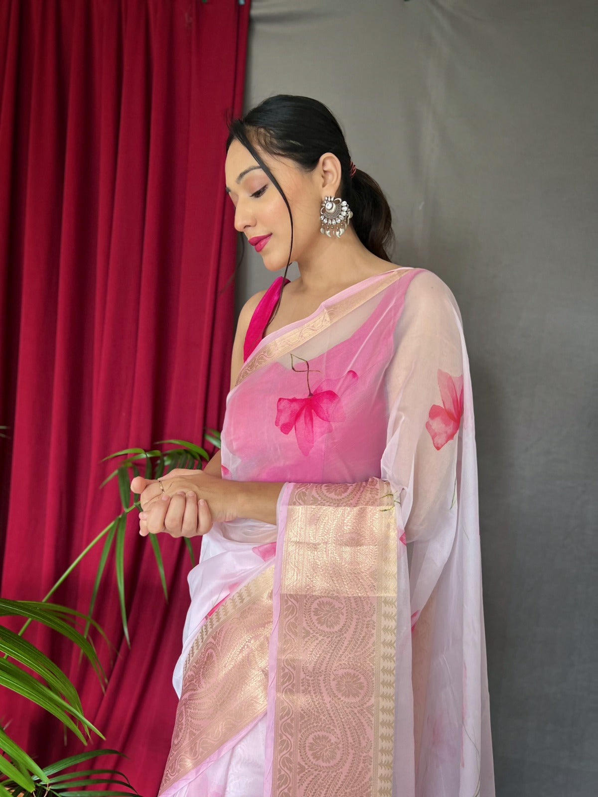 Beautiful Designer Pure Soft Orgenza Silk Pichwai Print Saree