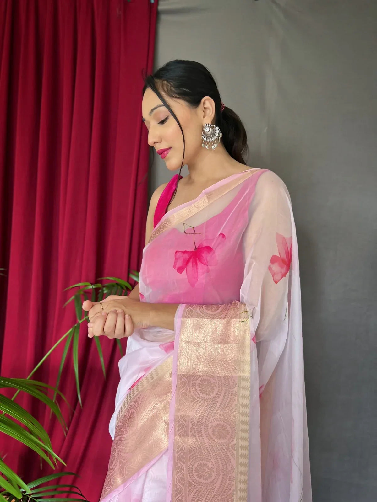 Beautiful Designer Pure Soft Orgenza Silk Pichwai Print Saree