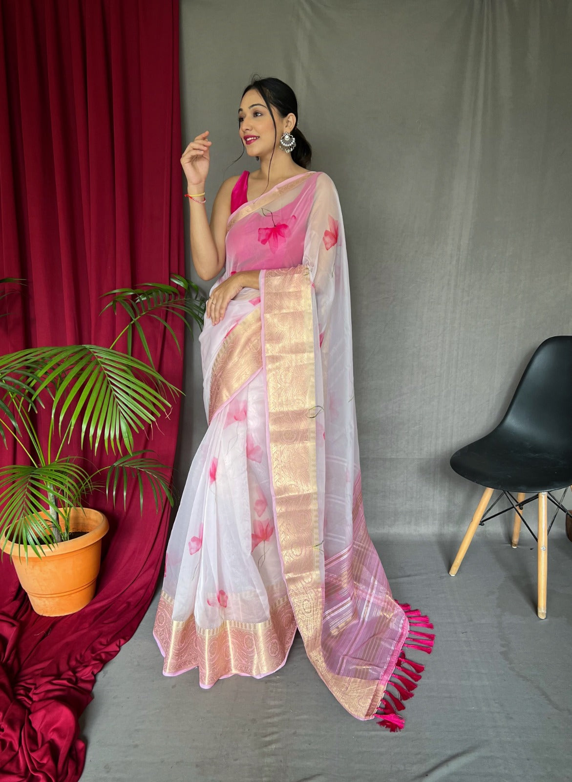 Beautiful Designer Pure Soft Orgenza Silk Pichwai Print Saree