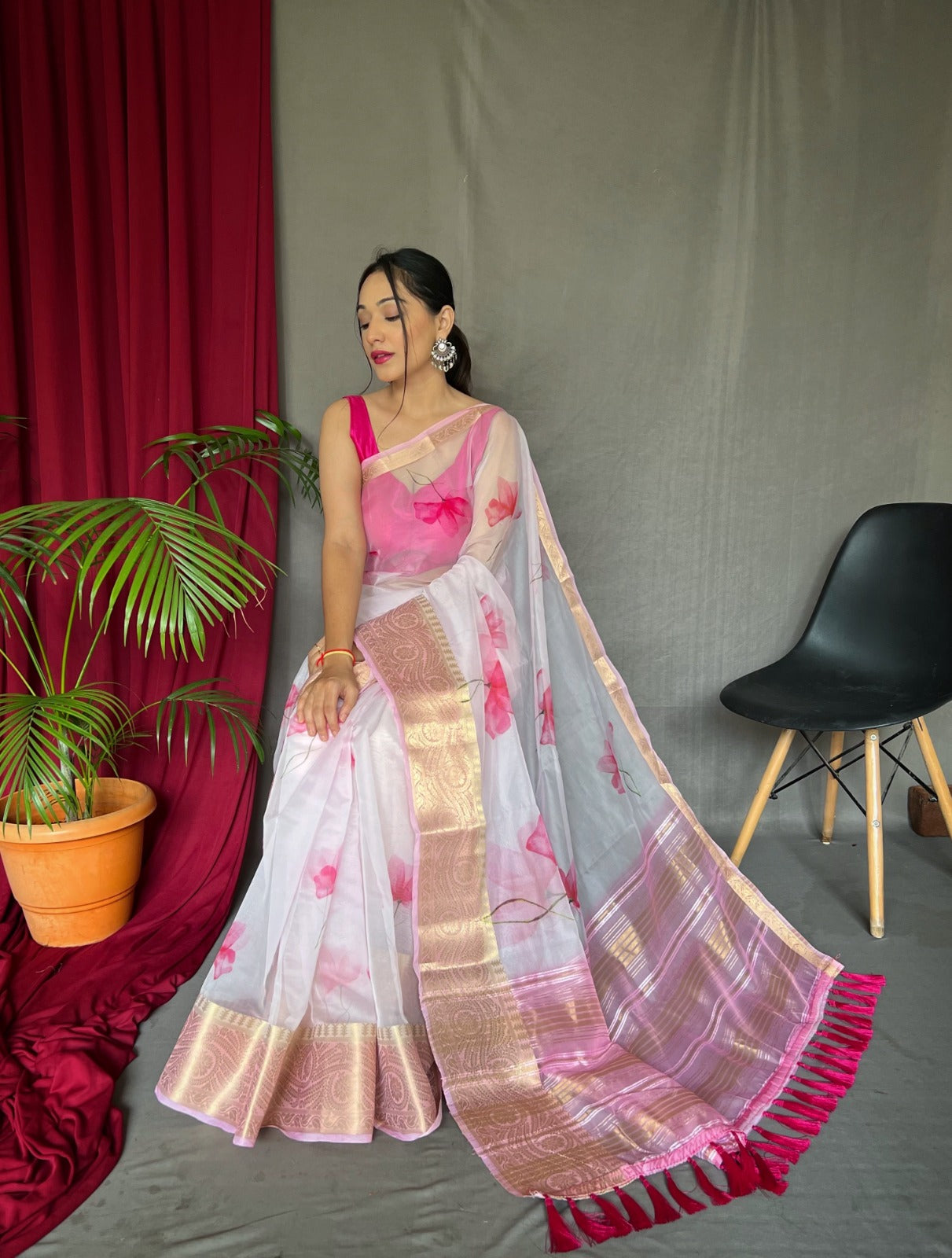 Beautiful Designer Pure Soft Orgenza Silk Pichwai Print Saree