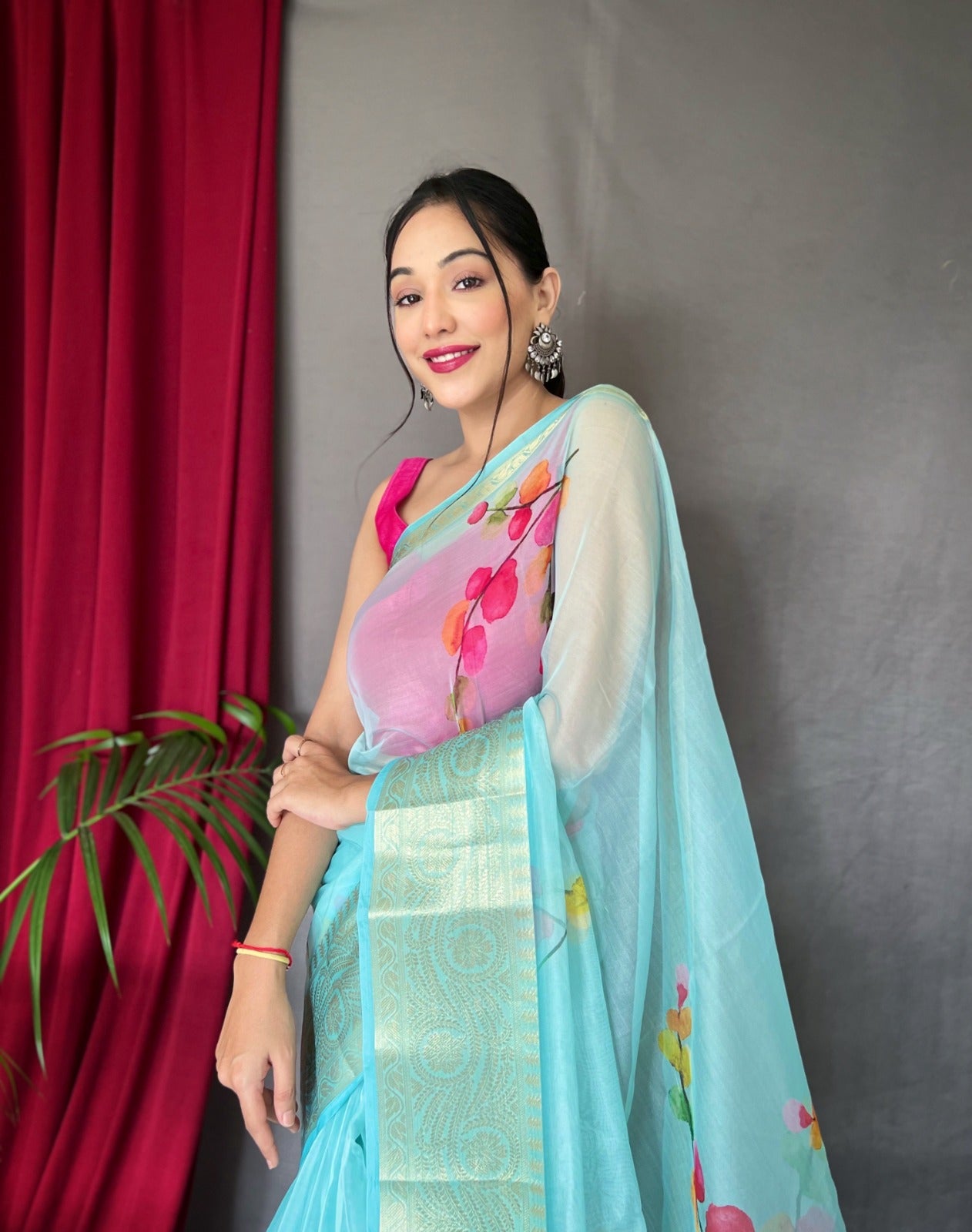 Beautiful Designer Pure Soft Orgenza Silk Pichwai Print Saree