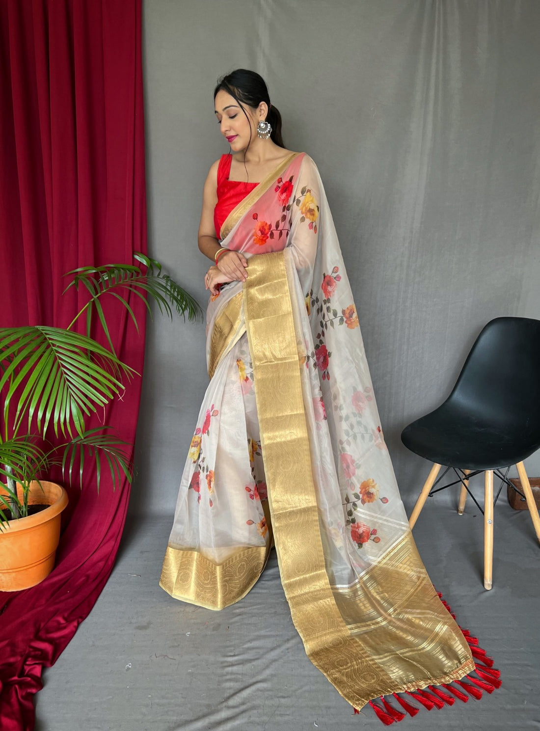 Beautiful Designer Pure Soft Orgenza Silk Pichwai Print Saree