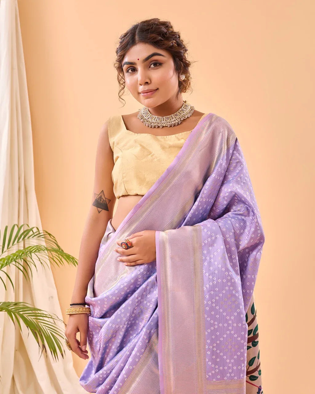 Pure Soft Designer Beautiful Bandhej Paithani Patola Silk Saree
