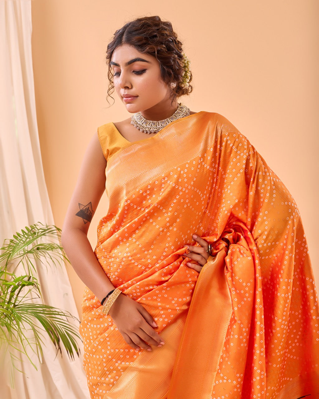 Pure Soft Designer Beautiful Bandhej Paithani Patola Silk Saree